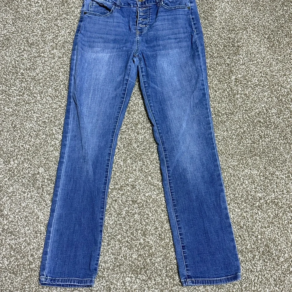 D. Jeans Exposed Button-Fly Denim Jeans Blue High-Rise Women’s Size 8 - Picture 1 of 12